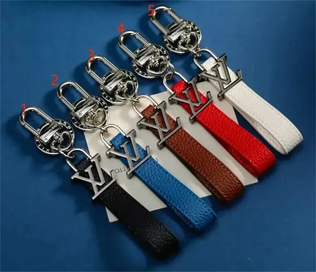 Louis Vuitton LV Keychain Leather Strap with Metal Logo
