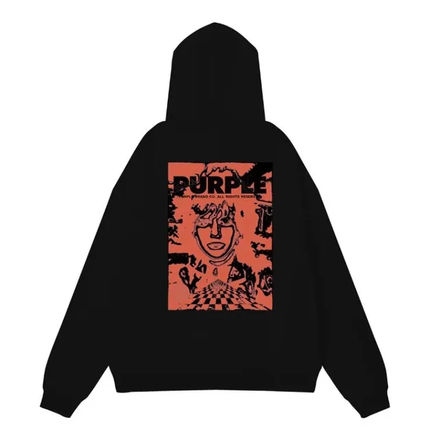 Hoodie Purple Brand Graphic Print