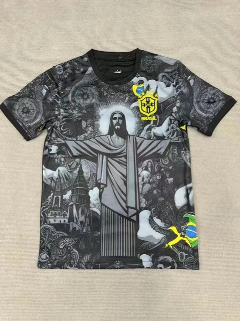 Brazil National Team Fan Jersey Christ the Redeemer Graphic