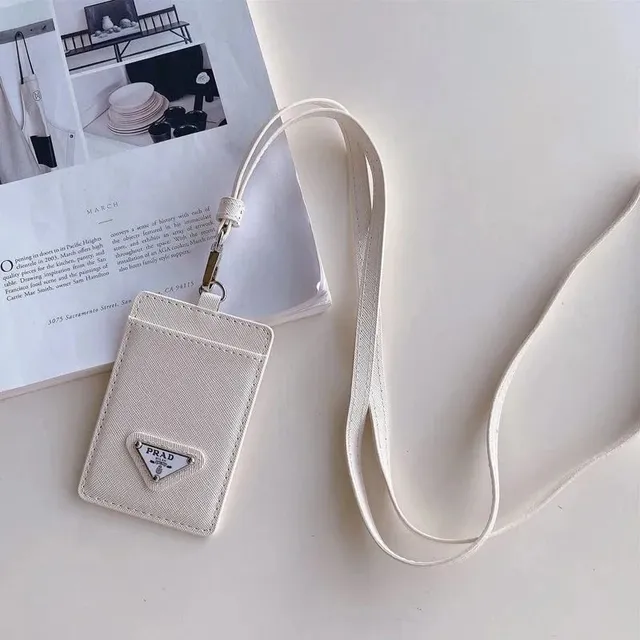 Prada Card Holder Lanyard Saffiano Leather