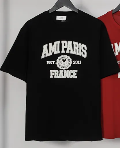 Ami Paris Tee Arch Logo Print