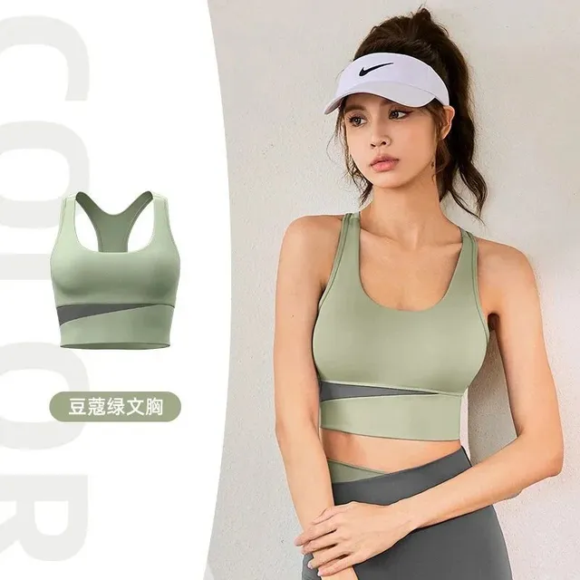 Nike Sports Bra Sage Green with Grey Band