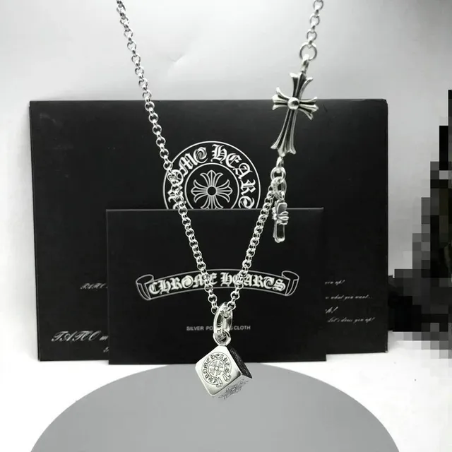 Chrome Hearts Cross and Dice Necklace Silver