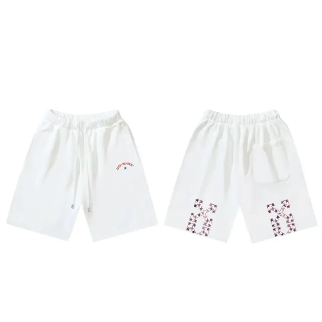 Off-White Arrow Shorts White with Logo Embroidery