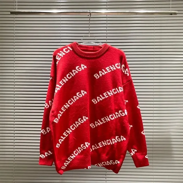 Balenciaga Logo Knit Sweater All-Over Logo