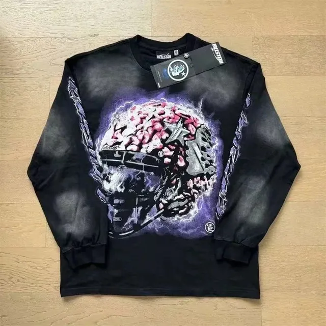 Hellstar Long Sleeve Tee Brain Helmet Graphic
