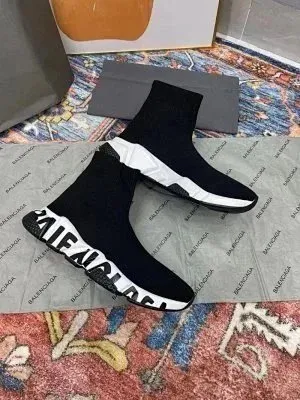 Balenciaga Speed Trainer Black White Logo