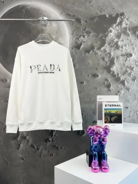 Cotton Sweatshirt PRADA Logo Print