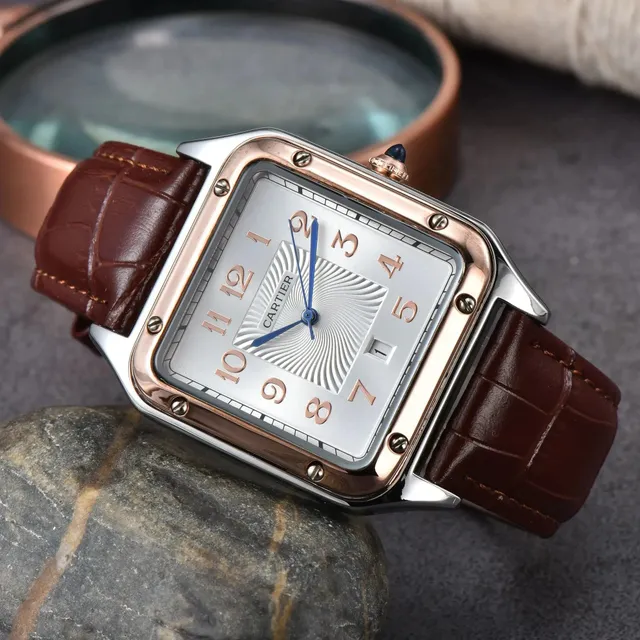 Cartier Santos-Dumont Large Steel and Rose Gold