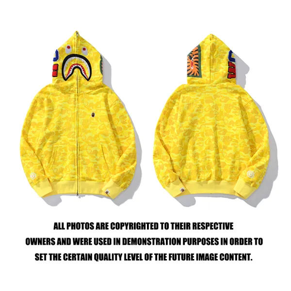 BAPE Shark Hoodie Camo Yellow