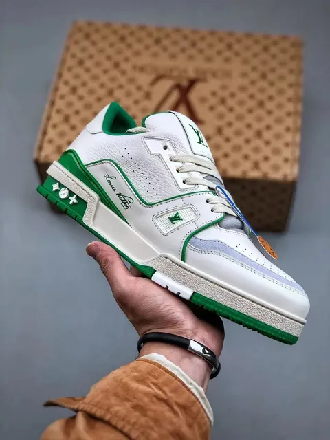 Louis Vuitton LV Trainer White Green