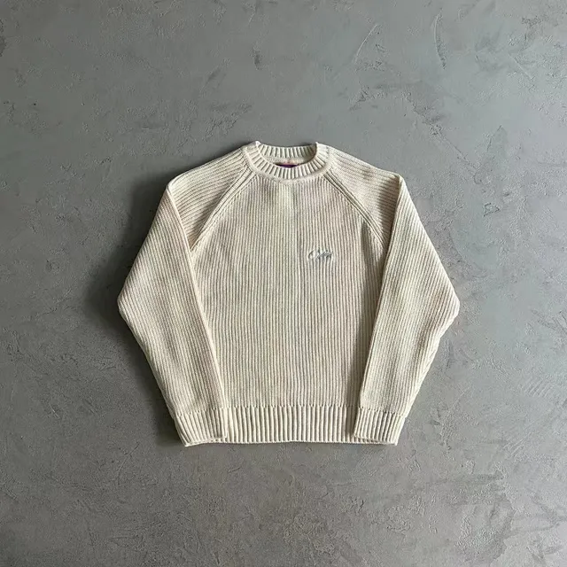 Supreme Ribbed Crewneck Sweater Embroidered Logo