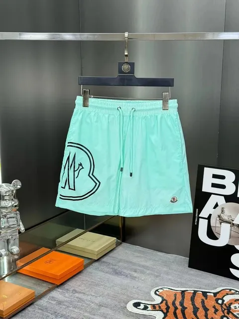 Moncler Logo Shorts Mint Green with Black Logo
