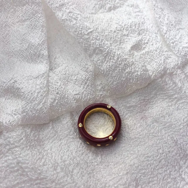 Bulgari Serpenti Ring Enamel and Diamond