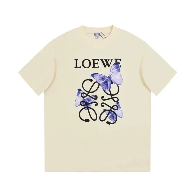 Loewe Butterfly Logo Tee Purple Butterfly Print