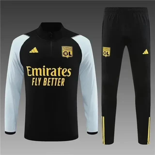 Adidas Olympique Lyonnais Training Set Black/White/Yellow