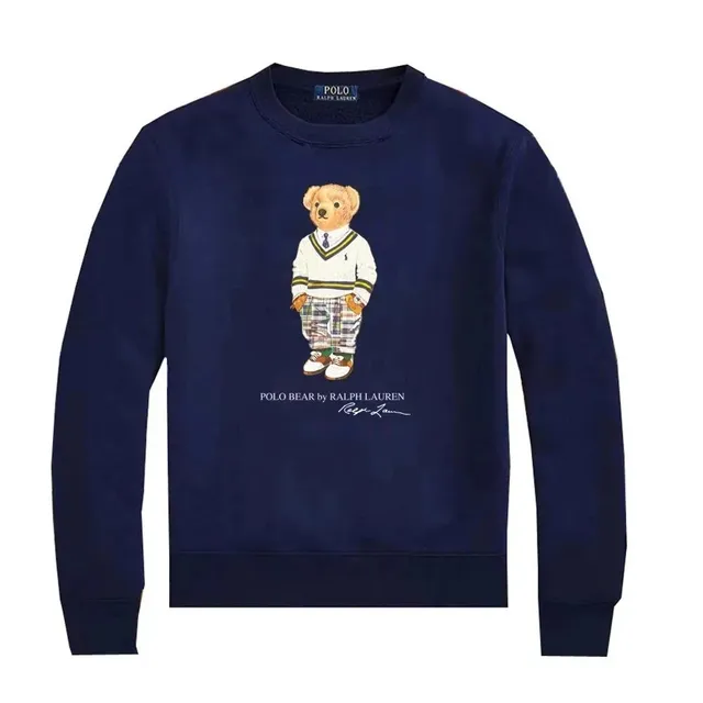 Polo Ralph Lauren Polo Bear Crewneck Sweatshirt Navy with Embroidered Bear Graphic