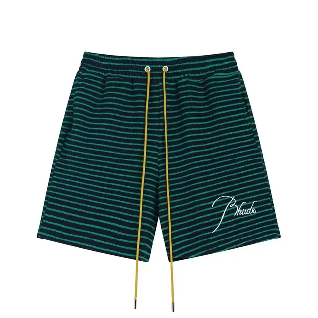 Rhude Striped Shorts Embroidered Logo