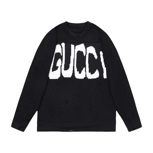 Gucci Knit Sweater Distressed Logo