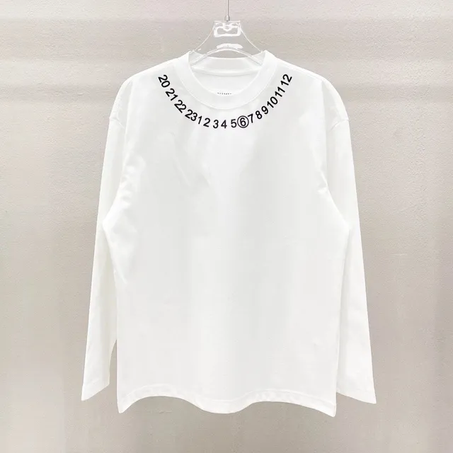 Comme des Garçons Long-Sleeve Tee Number Print Neck