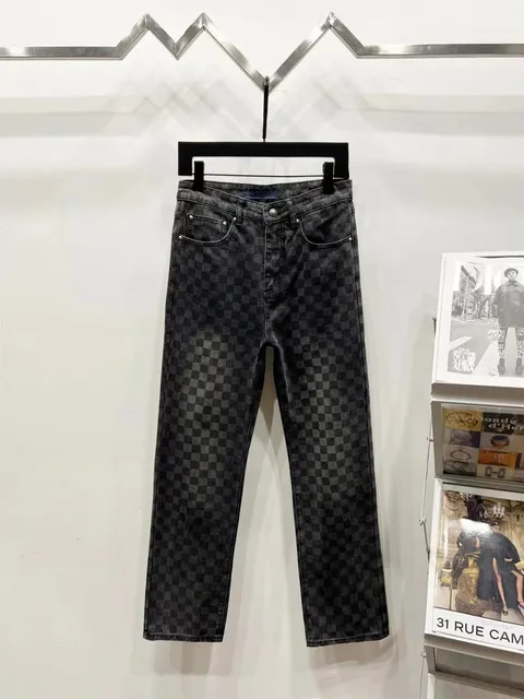 Louis Vuitton Checkered Jeans Monogram Grid