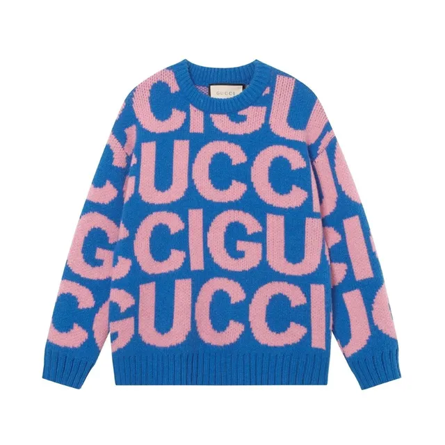 Gucci GG Logo Knit Sweater Intarsia Logo