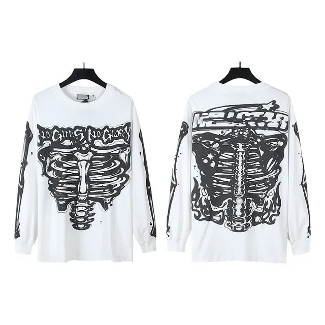 Hellstar Long Sleeve Tee No Girls No Glory Skeleton Print
