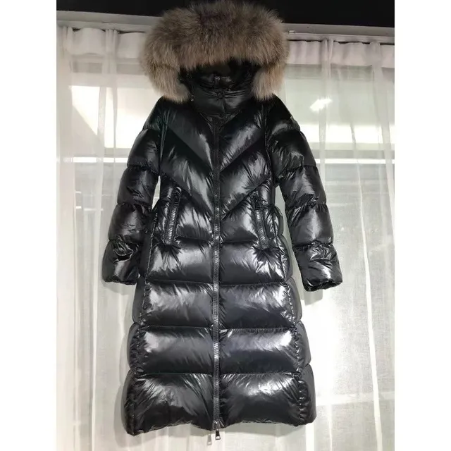 Moncler Long Puffer Coat Fur Trim Hood