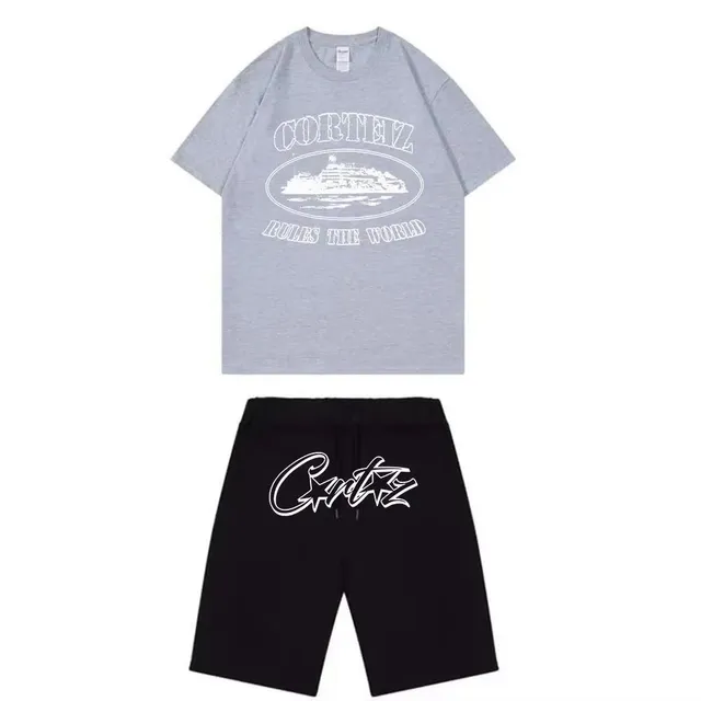 T-Shirt and Shorts Set Corteiz Rules The World