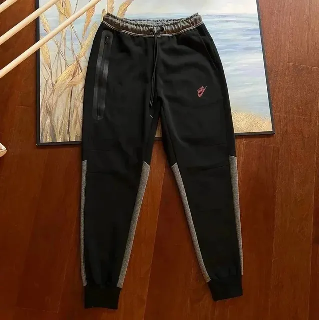 Nike Tech Fleece Joggers Black with Grey Side Panels