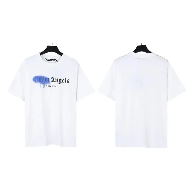 Palm Angels Graphic Tee Blue Spray Logo