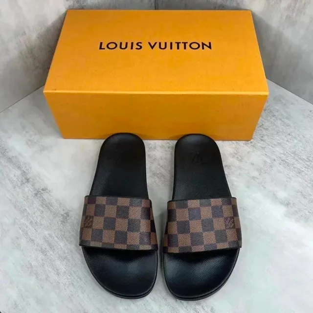 Louis Vuitton Slide Sandals Damier Ebene