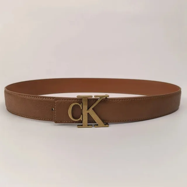 Calvin Klein CK Logo Belt Brass Buckle