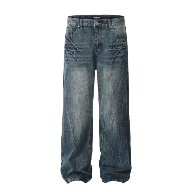 Straight Fit Jeans Distressed Wash