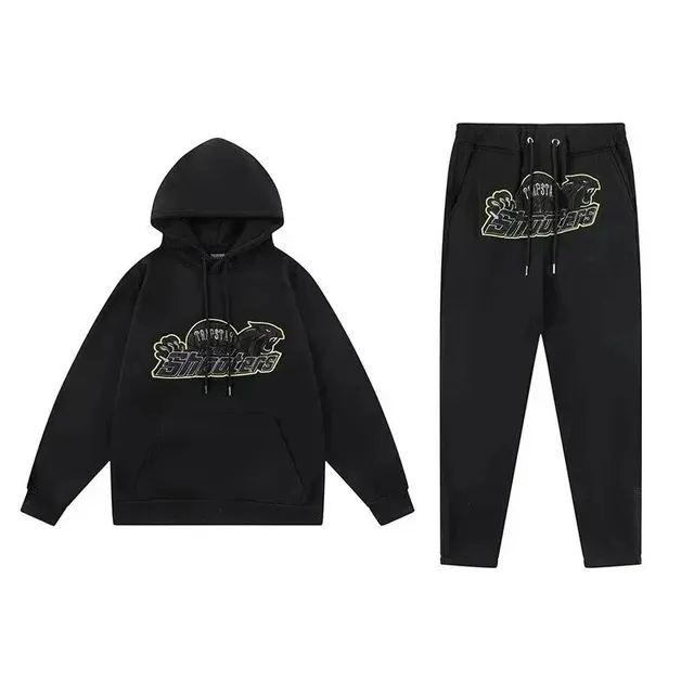 Corteiz Hoodie and Joggers Set Tri-Stat Shooters Graphic
