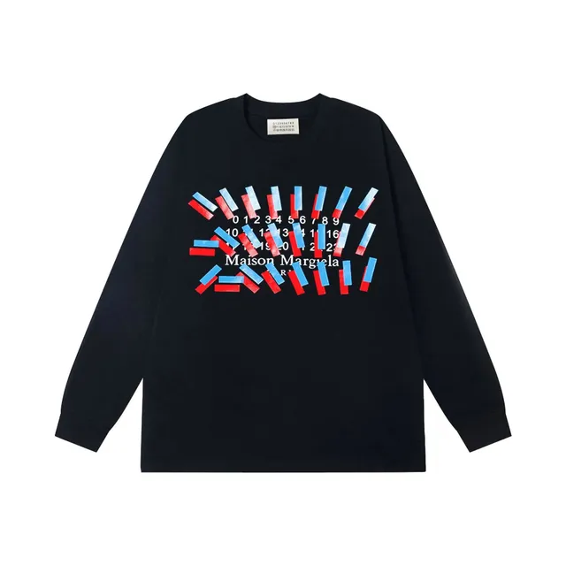 Maison Margiela Long-Sleeve Tee Numbered Lipstick Print