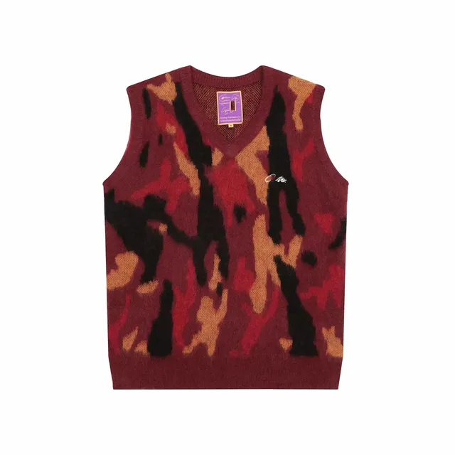 Corteiz V-Neck Sweater Vest Camouflage Print