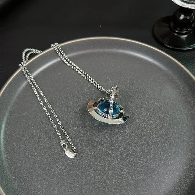 Glacier Blue Planet Necklace Single