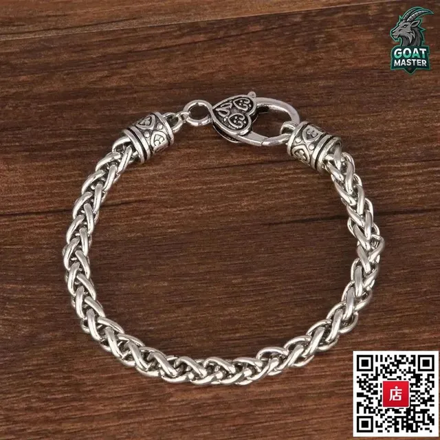 Chrome Hearts Chain Bracelet Ornate Lobster Clasp