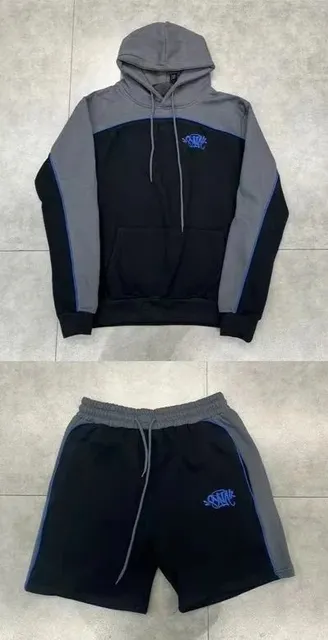 Syna World Hoodie and Shorts Set Two-Tone with Logo