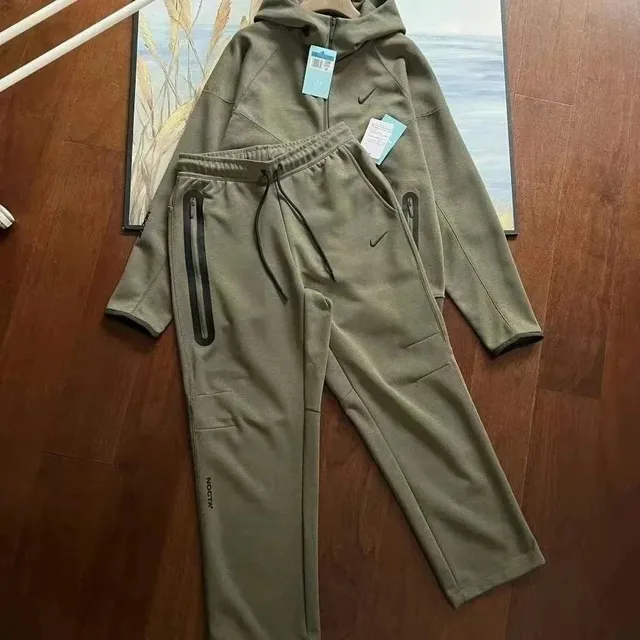 Nike Tech Fleece Hoodie and Joggers Olive