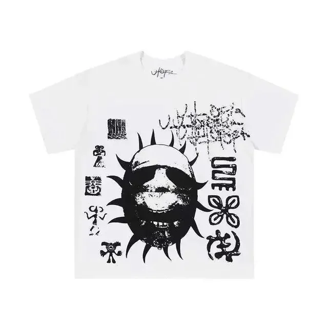 Off-White Graphic Tee Spiky Sun Print