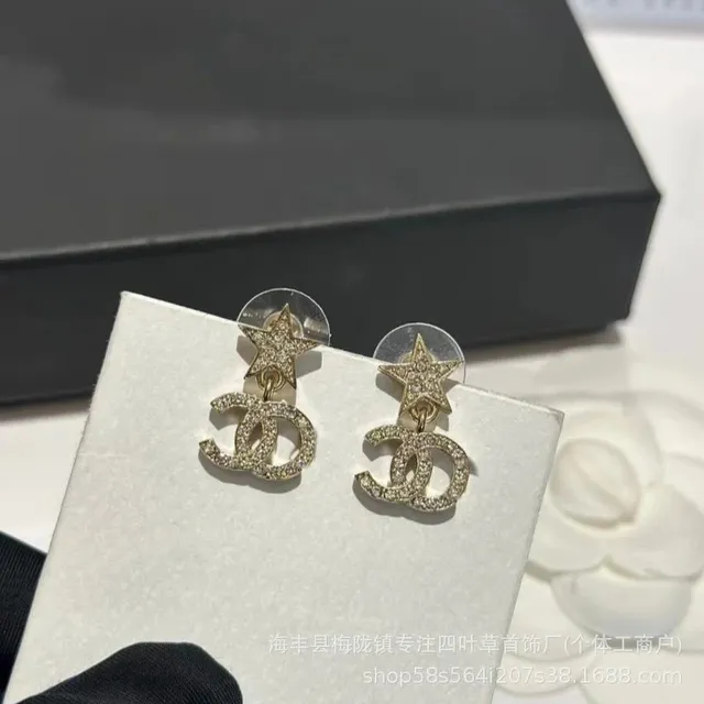 Chanel Star CC Earrings Crystal-Embellished