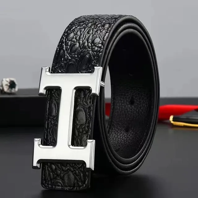Hermès H-Buckle Belt Crocodile-Embossed