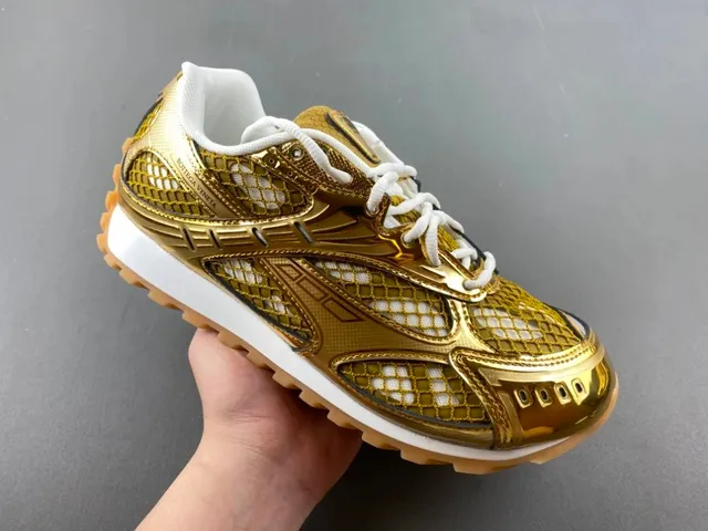 Bottega Veneta BV Runner Metallic Gold Mesh