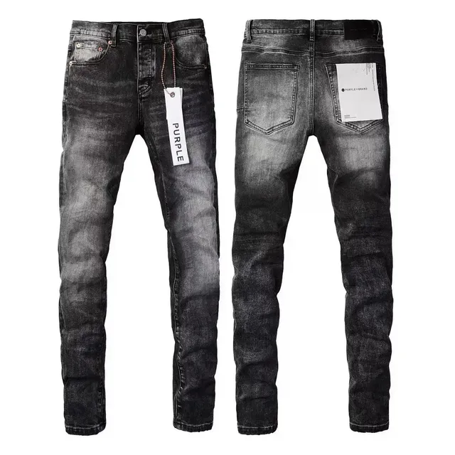 Purple Brand Slim Fit Jeans Acid Wash Black