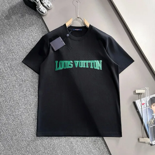 Louis Vuitton Logo T-Shirt Embroidered Green