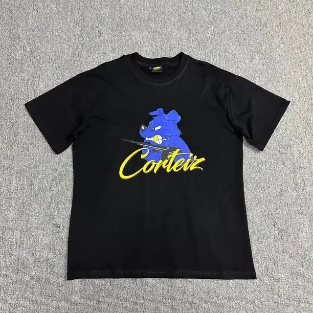 Corteiz Graphic Tee Blue Dog Print