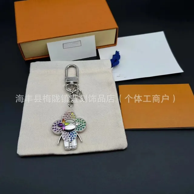 Louis Vuitton Flower Keychain Crystal-Embellished