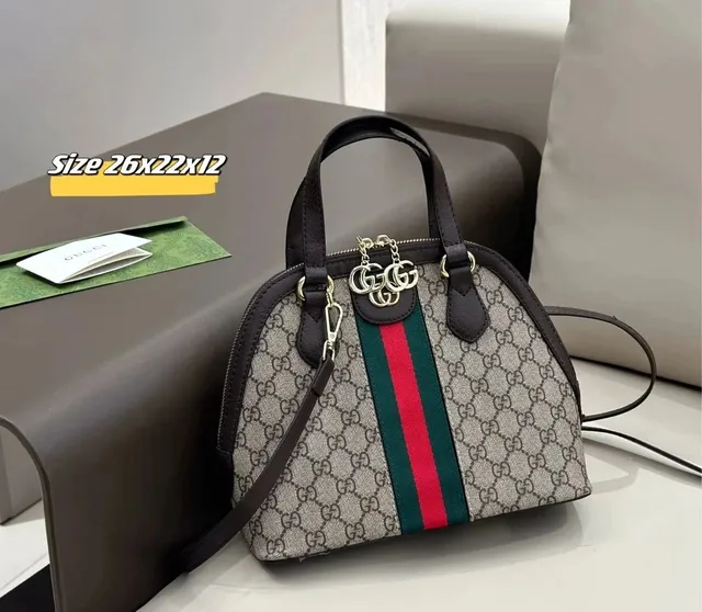 Gucci Mini Boston Bag GG Supreme Web Stripe